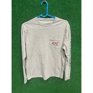 Vineyard Vines Shirt Small Pocket Tee Gray Crew Whale UNISEX